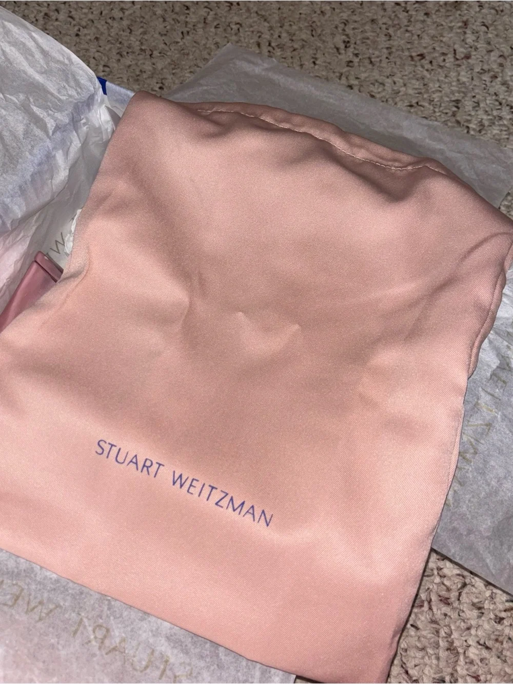 Stuart Weitzman Rose Gold Metallic Wedge Sandals